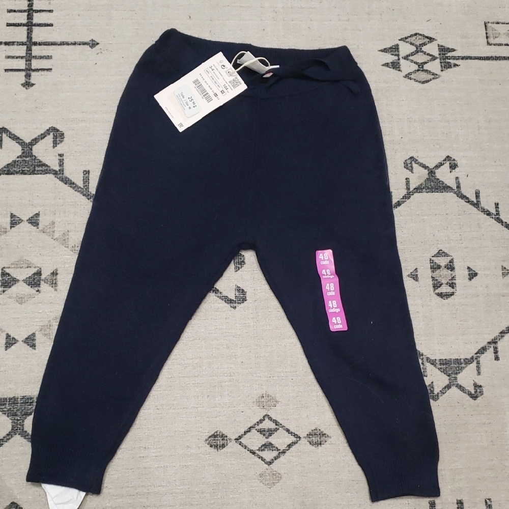 NWT Zara Dark Blue Kids Knit Joggers